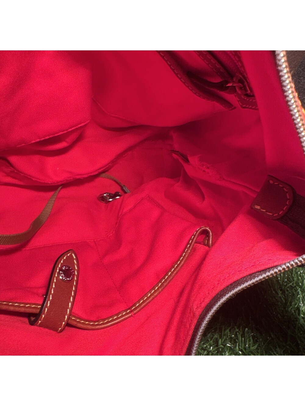 Dooney & Bourke Nylon Large Erica Hobo Shoulder Bag Mustard Yellow Red Lining - Picture 11 of 14